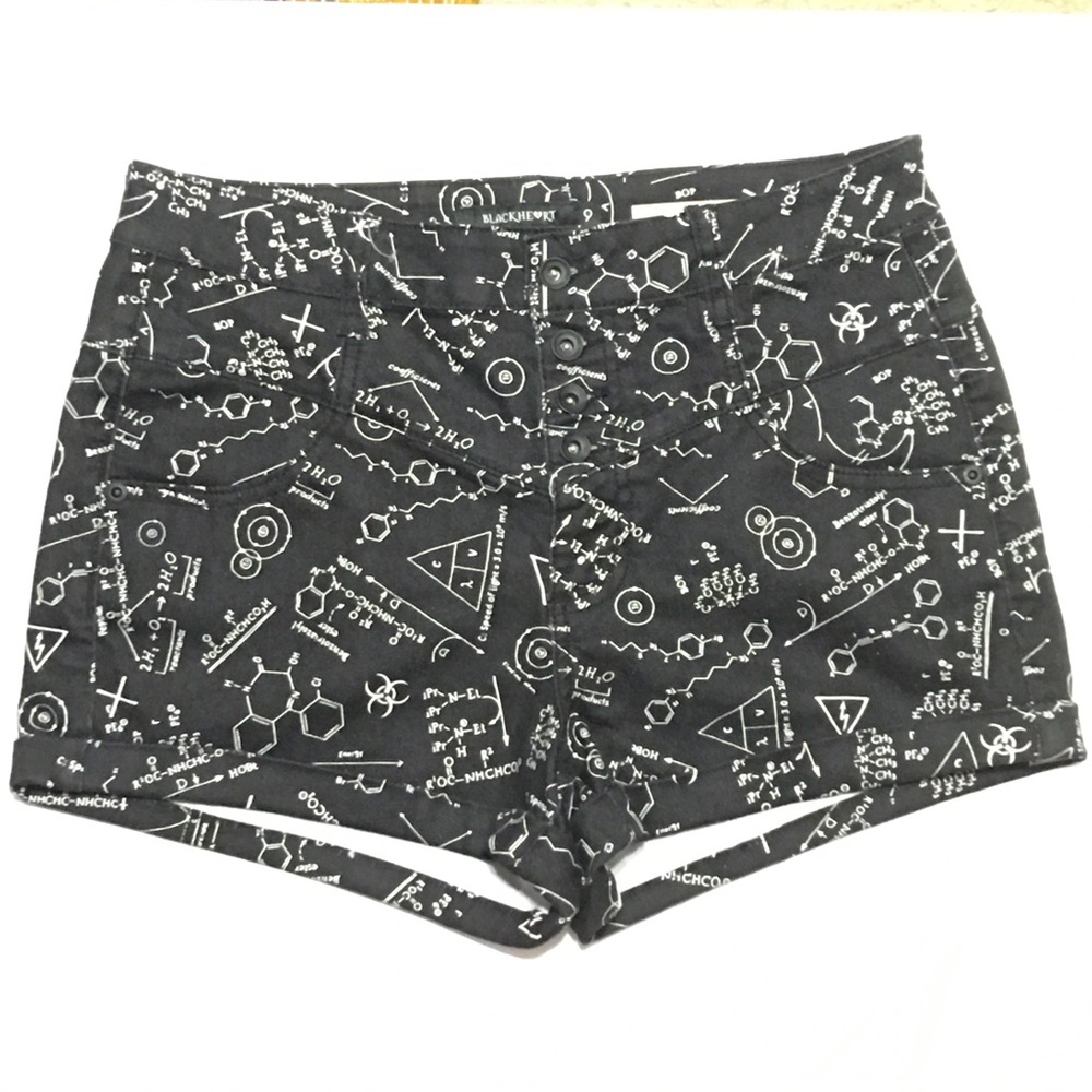 NWOT Blackheart Science Print High Rose Shorts